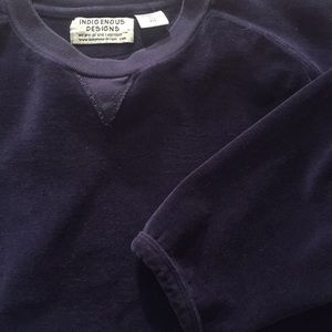 Velvet velour Sweatshirt Organic navy XL